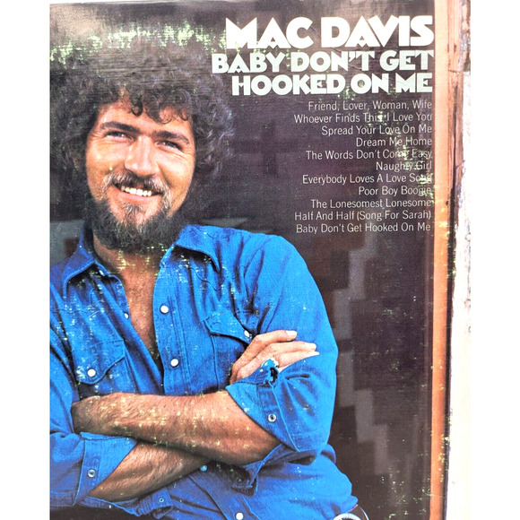 Mac Davis Baby Don't Get Hooked on Me Vinyl LP 1972 CBS Records - Picture 2 of 6